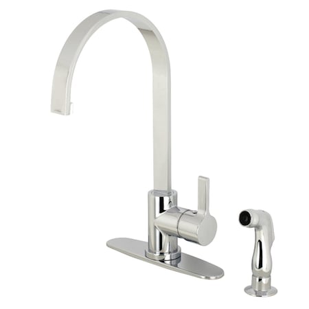 Gourmetier LS8711CTLSP Continental Sgl-Handle Kitchen Faucet W/Side Sprayer, Chrm LS8711CTLSP